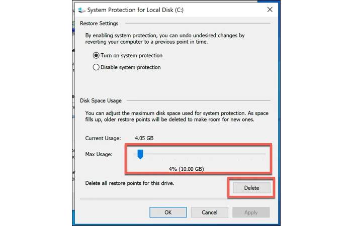 Removing Windows System Restore Points 