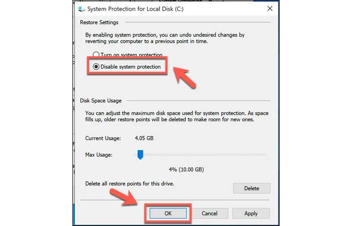 Removing Windows System Restore Points 